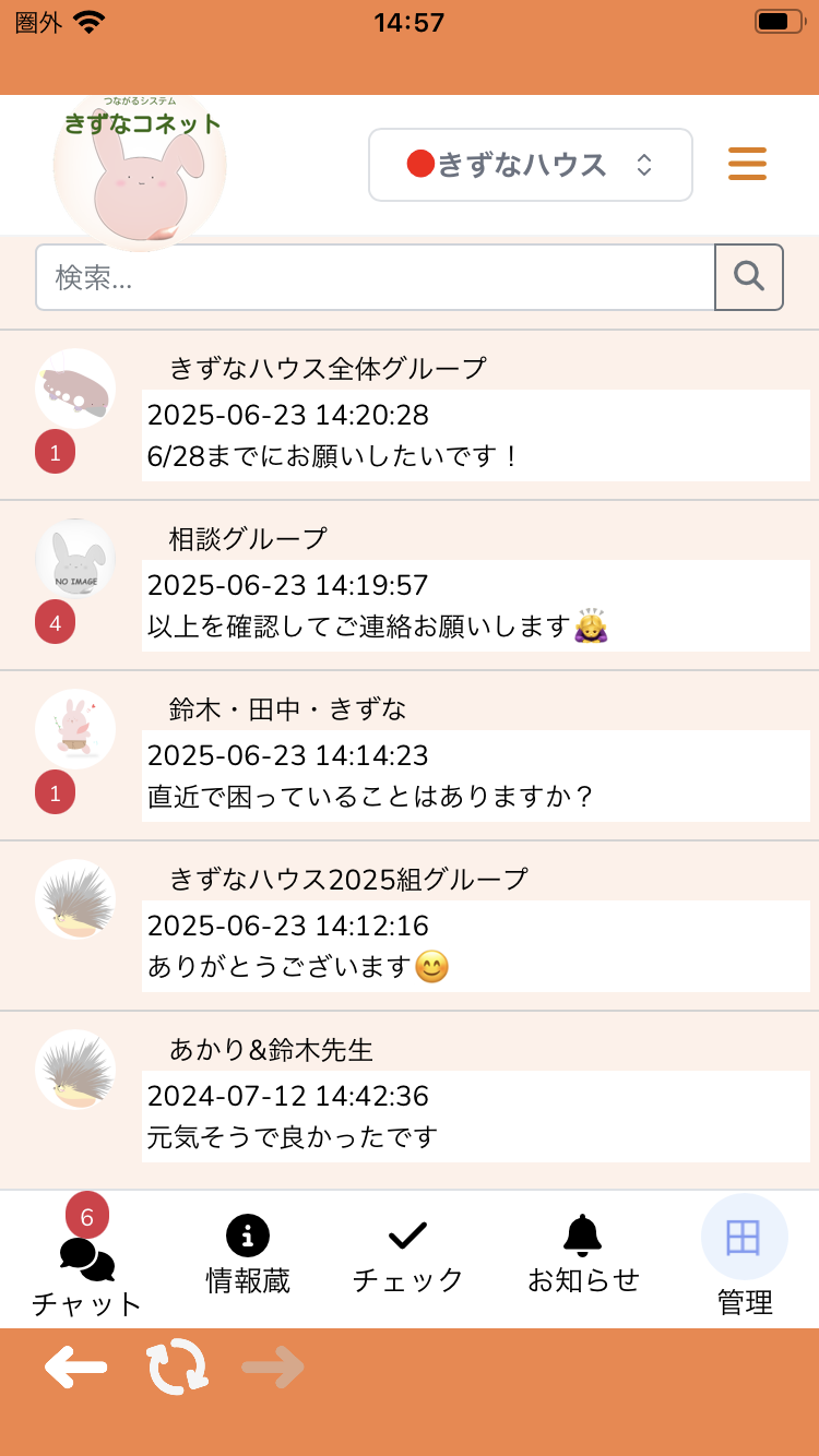 チャットグループ一覧
